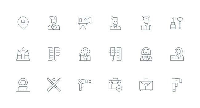 Professional Icon Set with 18 Minimal Line Graphics Versatile Icon Collection for Designers vector