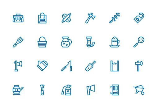 24 grueso línea línea vectores para encargarse de tema web y aplicación icono paquete colección