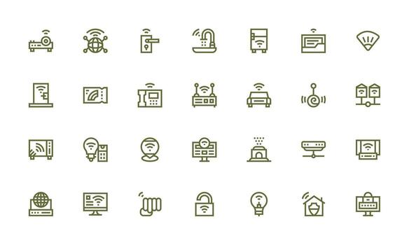 Wifi Set with 28 Bold Line Icons Icon Set for Projects vector