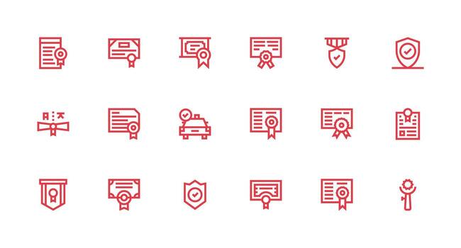 Licensed featuring 18 Icons in Strong Stroke Line Design Clear and Concise Icon Set Collection vector