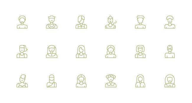 usuario icono visual paquete conteniendo 18 mínimo línea íconos escalable íconos para multiplataforma interfaces vector