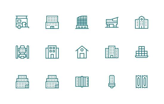 Windows featuring 15 Icons in Regular Line Design Reusable Icon Set vector
