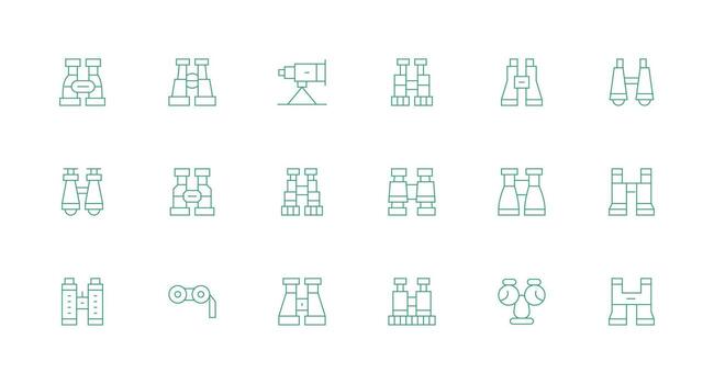 18 Minimal Line Style Icons from Spotting Scope Collection Multi-Style Icon Collection vector