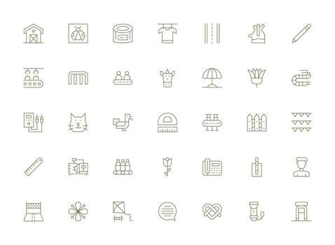 Light Line Icons from Line Set with 35 Vectors Web Icon Collection