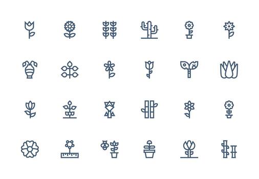 Thick Line Line Icons from Stem Set with 24 Vectors Multi-Style Icons for Creative Projects