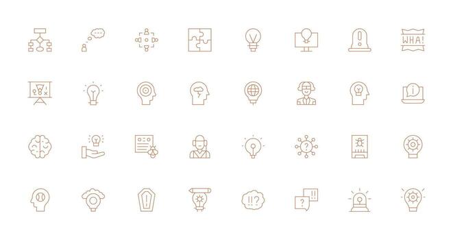32 Thin Line Designs for Problem Solving Icons Core Icon Collection for Daily Tasks vector