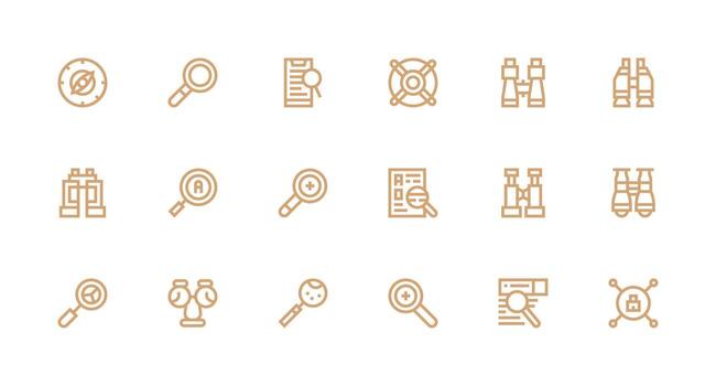 aumentador diseño íconos presentando 18 en fuerte carrera línea estilo interfaz icono colección para diario proyectos vector