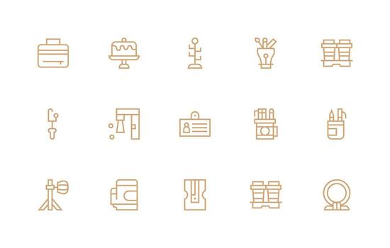 15 Icons for Holder in Regular Line Format Versatile Icon Collection for Designers vector