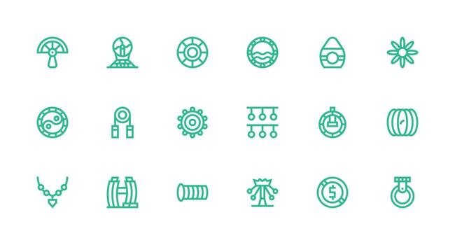 Strong Stroke Line Icons from Circular Set with 18 Vectors Pixel Perfect Icons for Modern Apps