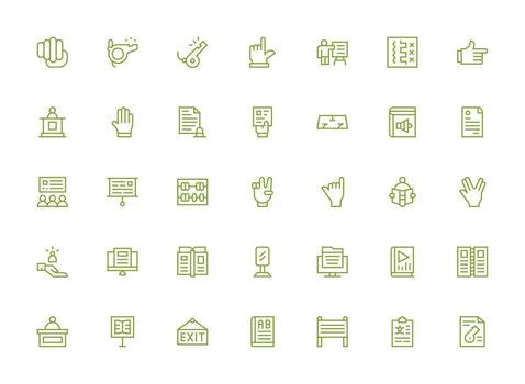 Regular Clean Line Icons from Instruction Set with 35 Vectors Theme-Based Icon Pack