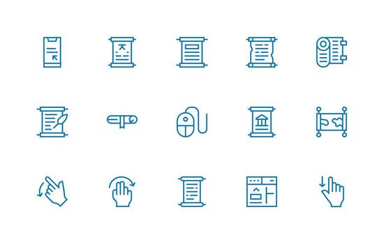 15 regular línea diseños para Desplazarse íconos lleno icono biblioteca para ui diseñadores vector