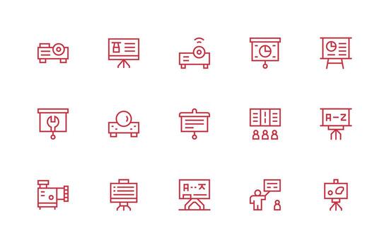 15 Regular Line Icons for Projector Graphics Icons Built for Visual Consistency Pack vector