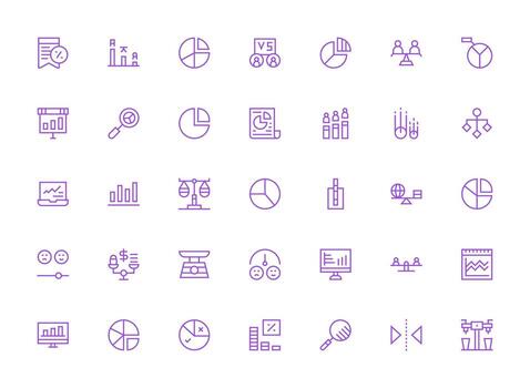 35 Regular Clean Line Style Icons from Comparison Collection Neatly Designed Icons for Web Platforms vector