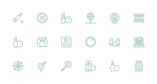 Scoring Icon Collection with 18 Minimal Line Designs Clean Set for Layout Prototypes vector