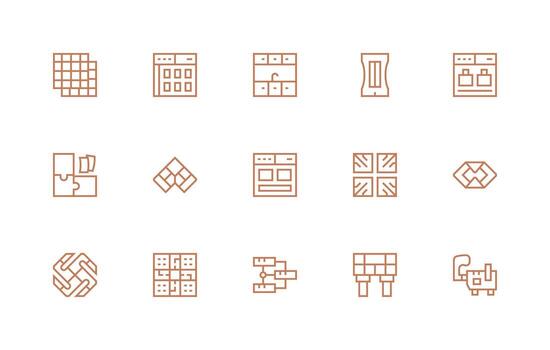 modular conjunto con 15 regular línea íconos escalable íconos para todas temas vector