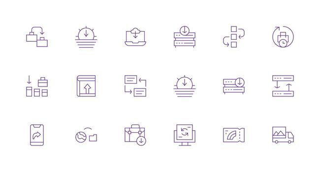 Minimal Line Icons from File Transfer Set with 18 Vectors Neutral Style Icons for Any Project