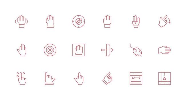 Pointer including 18 Minimal Line Illustrations Icon Set for Projects vector