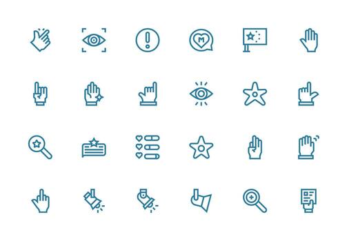 24 Thick Line Line Icons for Highlight Graphics Balanced Icon Set for Functional Design vector