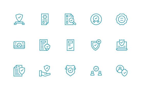 15 Regular Line Designs for Compliant Icons Neatly Designed Icons for Web Platforms vector
