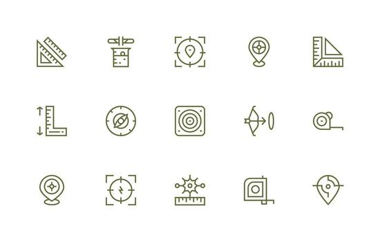 Precise featuring 15 Icons in Regular Line Design Icon Set vector
