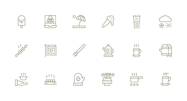 Hot Icon Collection with 18 Minimal Line Designs Icons Built for Visual Consistency Pack vector