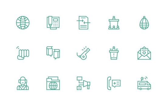 15 regular línea íconos para comunicación gráficos píxel Perfecto íconos para moderno aplicaciones vector