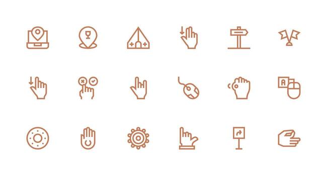 18 fuerte carrera línea vectores para puntero tema icono colección conjunto