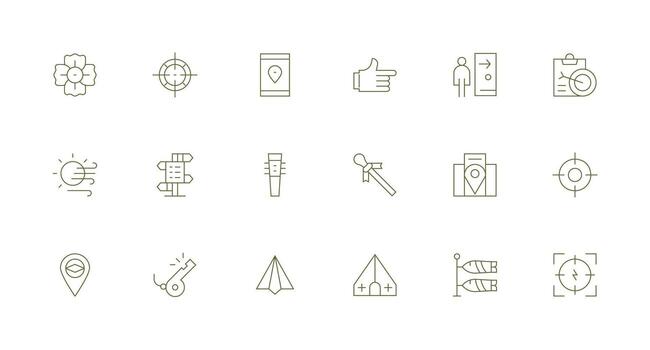 Minimal Line Style Direction Icons with 18 Vectors Icon Collection Set