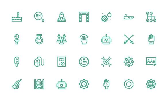 28 negrita línea vectores para controlar tema rápido acceso íconos para ui desarrollo