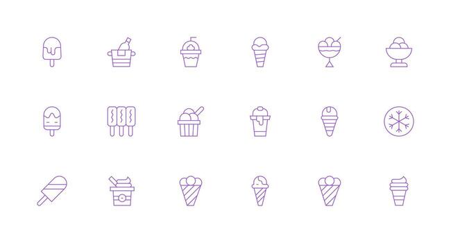 Minimal Line Icons from Frozen Set with 18 Vectors Reusable Icon Set