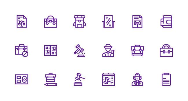 Strong Stroke Line Icons from Case Set with 18 Vectors Balanced Icon Set for Functional Design