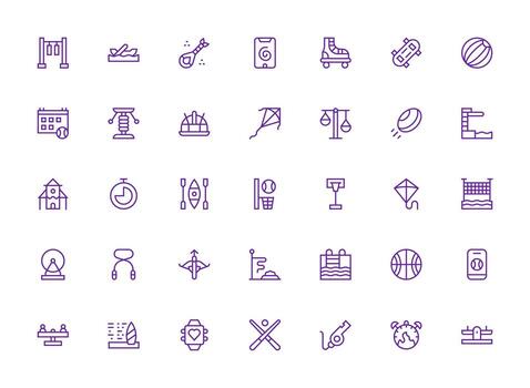 actividad conjunto con 35 regular limpiar línea íconos sencillo íconos para interfaz y wireframes vector