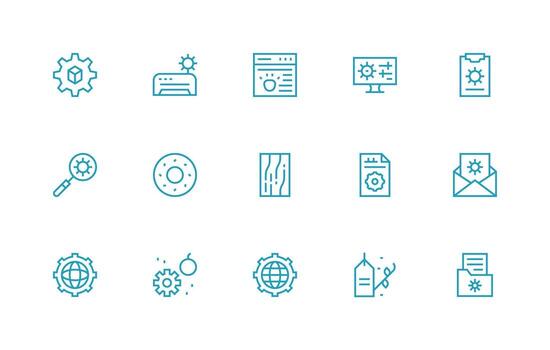 parámetros icono colección con 15 regular línea diseños editable icono colección vector