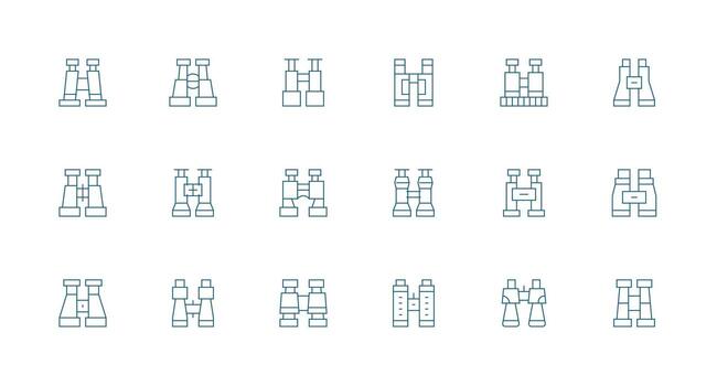 18 Minimal Line Vectors for Spotting Scope Theme Multi-Style Icon Collection