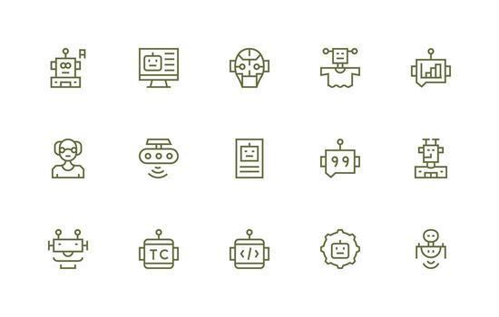 Ai including 15 Regular Line Illustrations Scalable Icons for Cross-Platform Interfaces vector