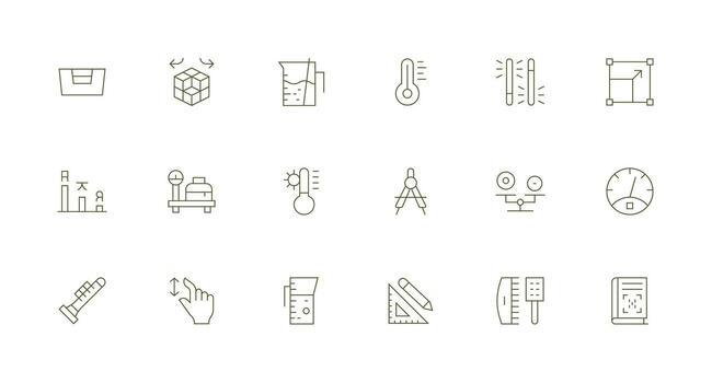 escala diseño íconos presentando 18 en mínimo línea estilo interfaz icono colección vector