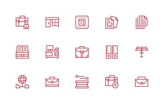 15 Regular Line Style Icons from Files Collection Clean Set for Layout Prototypes vector