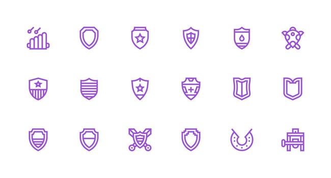 Robust Icon Collection with 18 Strong Stroke Line Designs Neatly Designed Icons for Web Platforms vector
