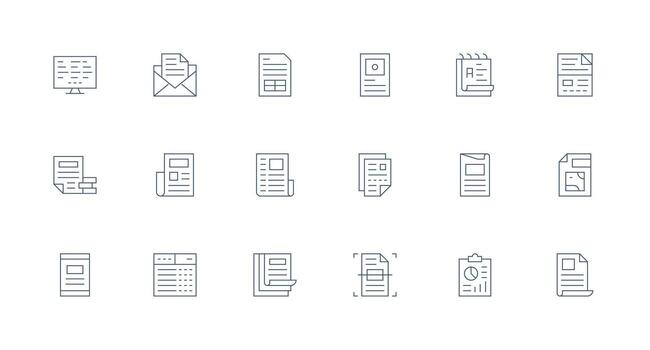 Excel Visual Pack containing 18 Minimal Line Icons Simple Icons for Interface and Wireframes vector