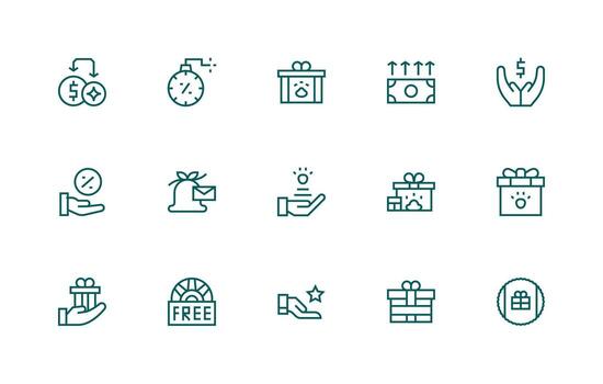 15 Regular Line Style Icons from Bonus Collection Scalable Icons for All Themes vector