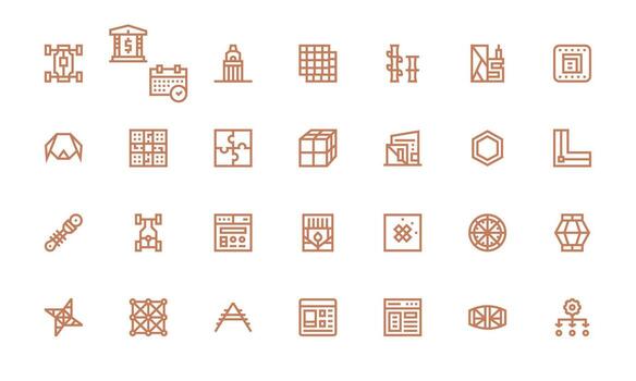 negrita línea íconos desde marco de referencia conjunto con 28 vectores pulcramente diseñado íconos para web plataformas