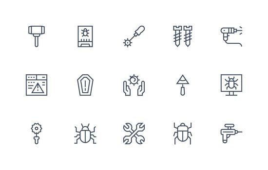 reparar visual paquete conteniendo 15 regular línea íconos web y aplicación icono paquete colección vector