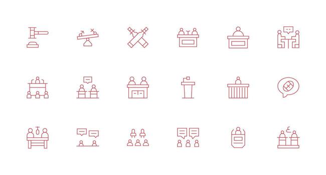 18 mínimo línea vectores para debate tema sensible icono conjunto para flexible diseños