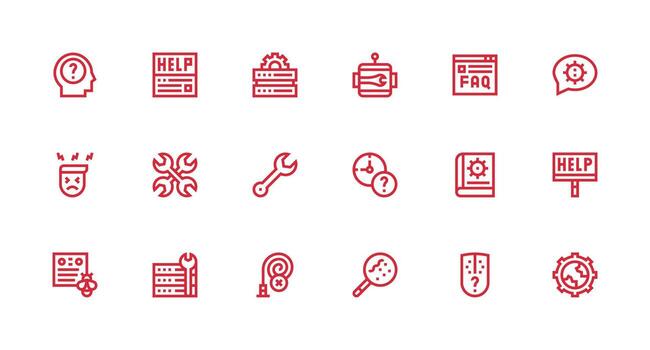Strong Stroke Line Icons from Troubleshooting Set with 18 Vectors User Interface Icons for Digital Products