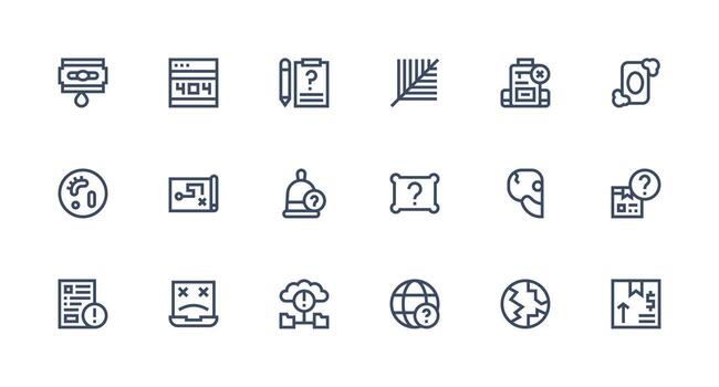 18 fuerte carrera línea vectores para desaparecido tema ui icono conjunto