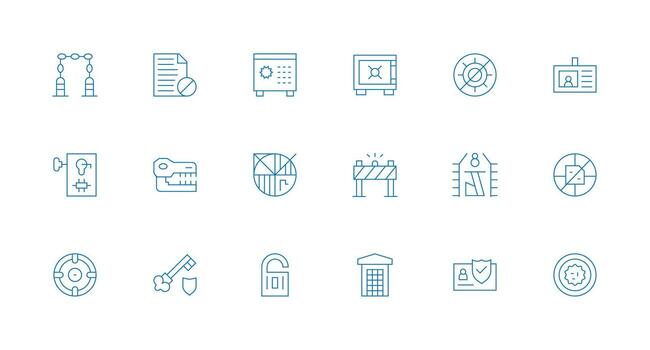 acceso controlar visual paquete conteniendo 18 mínimo línea íconos interfaz icono colección para diario proyectos vector