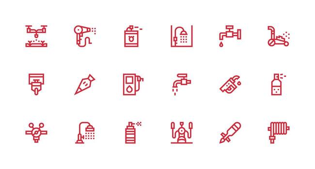 fuerte carrera línea íconos desde boquilla conjunto con 18 vectores interfaz íconos para diario utilizar