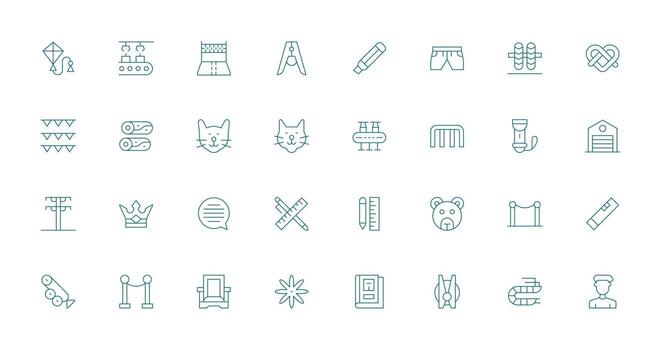32 Icons for Line in Thin Line Format Versatile Icon Collection for Designers vector