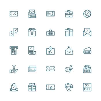 Medium Stroke Outline Icons from Voucher Set with 25 Vectors Pixel Perfect Icons for Modern Apps