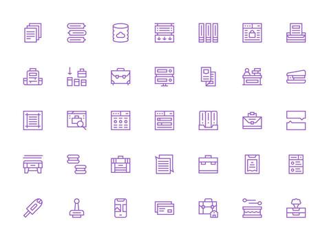 archivos icono colección con 35 regular limpiar línea diseños limpiar icono colección para web utilizar vector